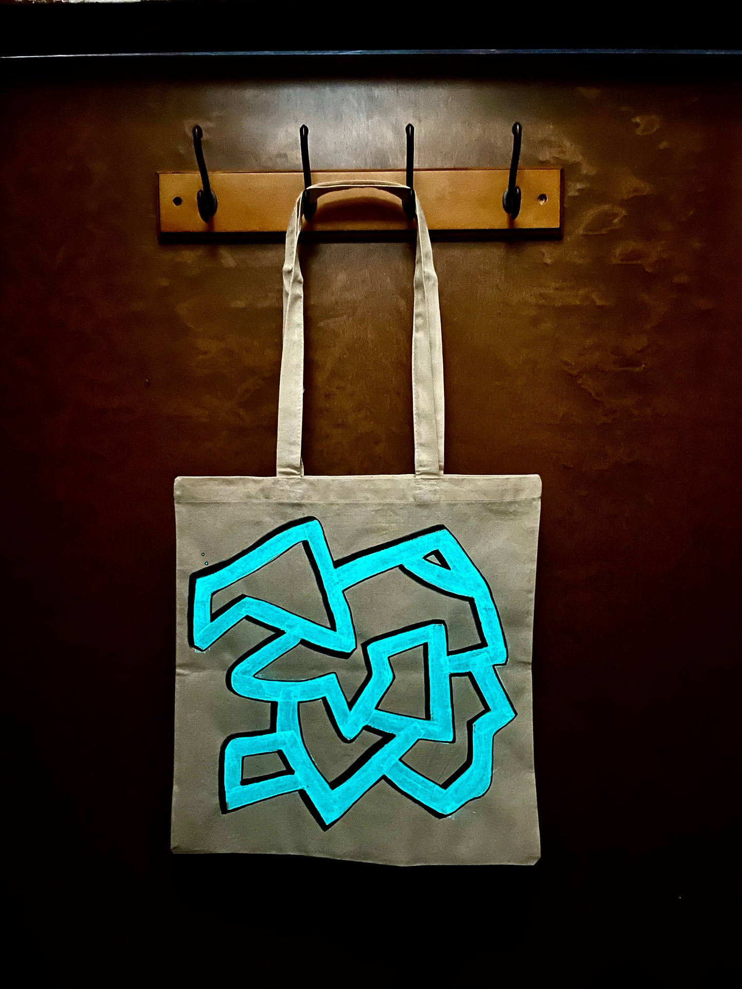 Original Hand Painted Luminescent 15"x16" Tote