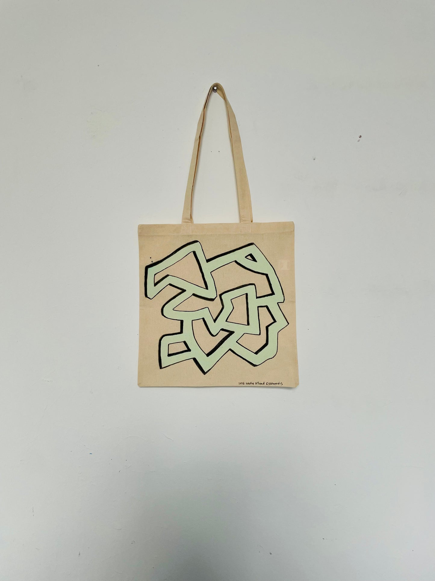 Original Hand Painted Phosphorescent 15"x16" Tote