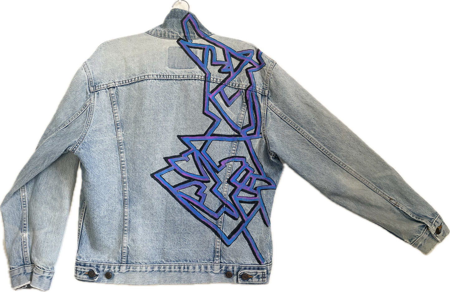 Hand-painted Kinetogram Levis Jacket - MV Reliance - Seattle to Bremerton, WA