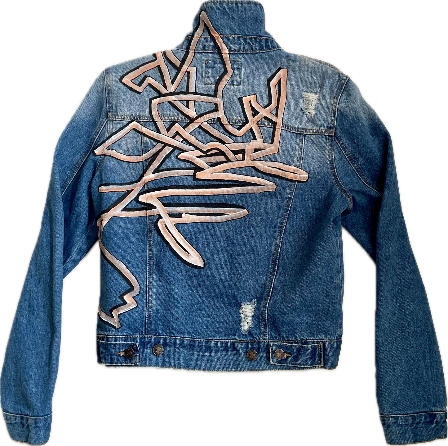Hand-painted Kinetogram Jacket - Kitsap Transit Bus 390 - Bainbridge Island to Poulsbo, WA