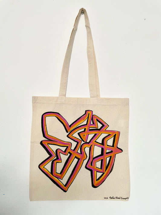 Original Hand Painted 15"x16" Tote