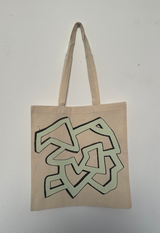 Original Hand Painted Phosphorescent 15"x16" Tote