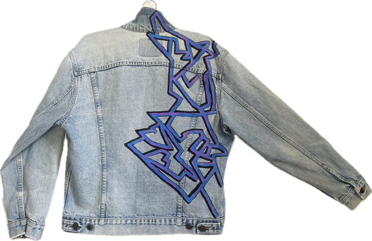 Hand-painted Kinetogram Levis Jacket - MV Reliance - Seattle to Bremerton, WA